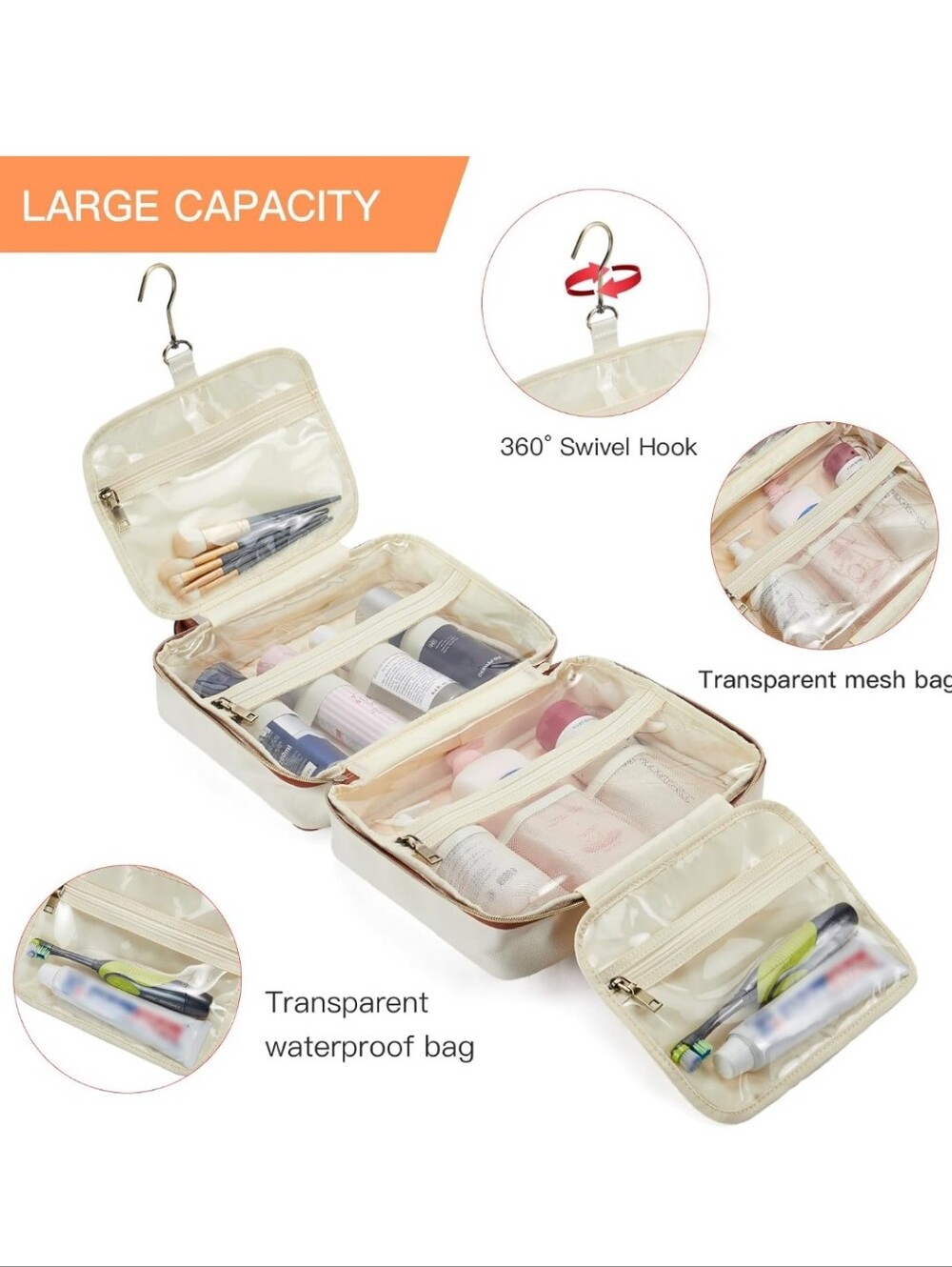 Large Travel Toiletry Bag - Picture 2 of 9